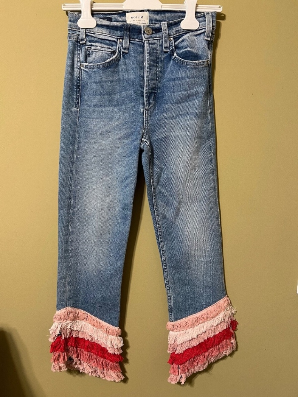 McGuire Denim Cropped Button Fly Cha Cha Tequila Sunrise Jeans Size 25